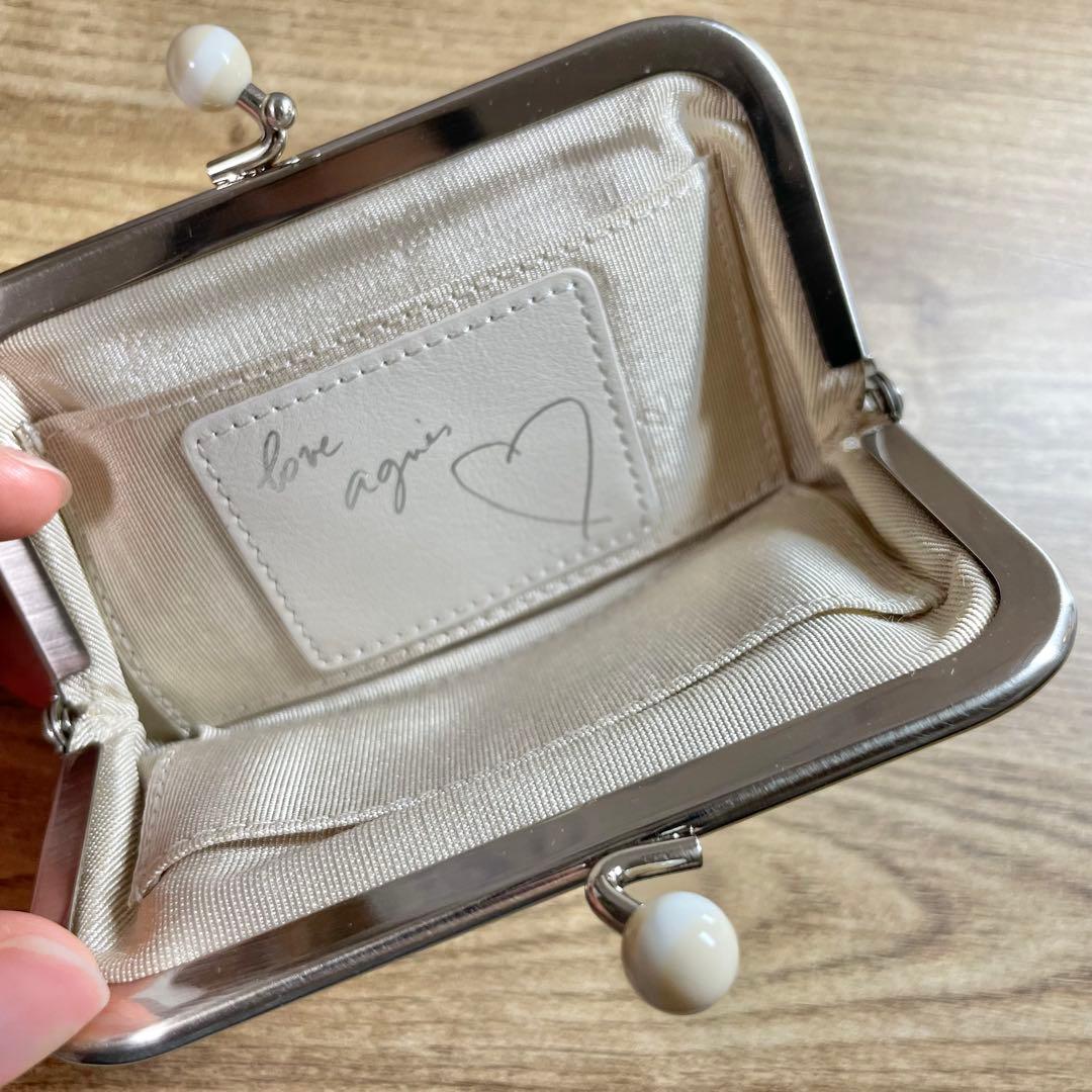 agnes b. オフホワイト(アイボリー系)がま口ケース