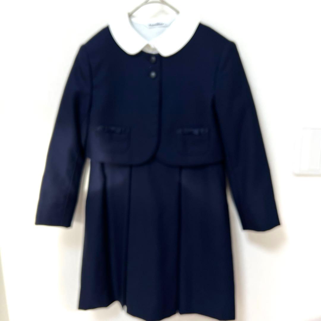 familiar☆ ネイビー アンサンブル☆115cm☆お受験☆幼児教室☆