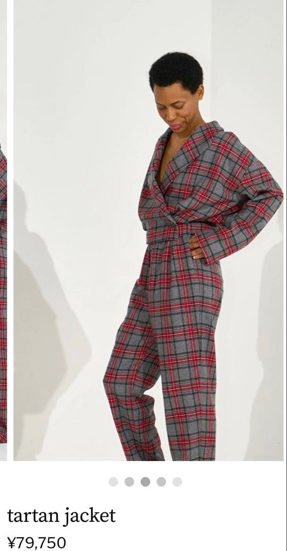 nadia tartan jacket タータン　ジャケット　グレー