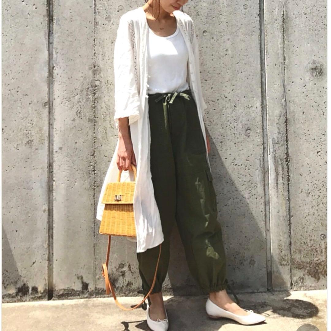 Drawer ドゥロワー　カーゴパンツ カーキ 38 ウエストゴム 日本製