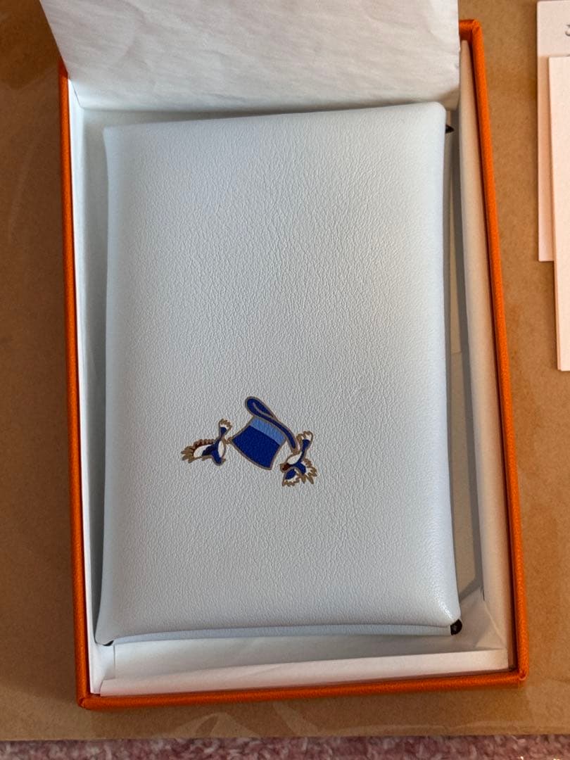 最終値下❣️【未使用品】HERMES 名刺入れ カルヴィ アリシアン 水色