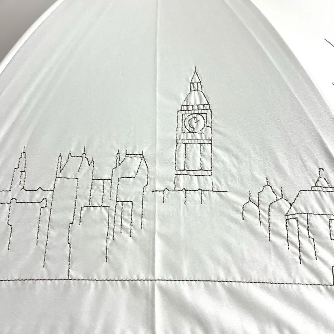 新品アクアスキュータム一級遮光 晴雨兼用 長傘 雨傘 伸縮 軽量 日本製 総刺繍