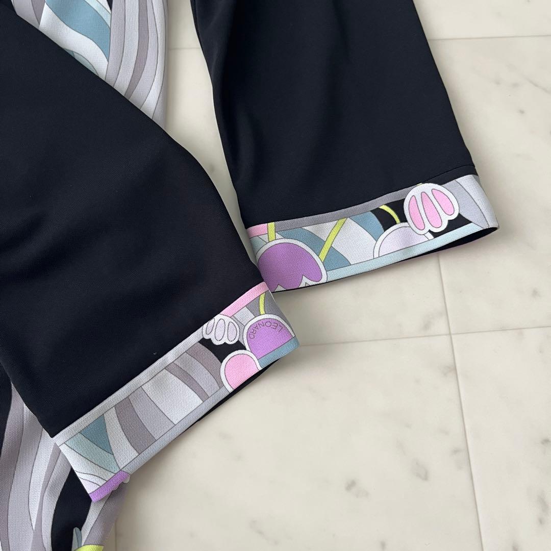 美品♡レオナール パネル柄 花柄 チュニック ワンピース トリム 38 M