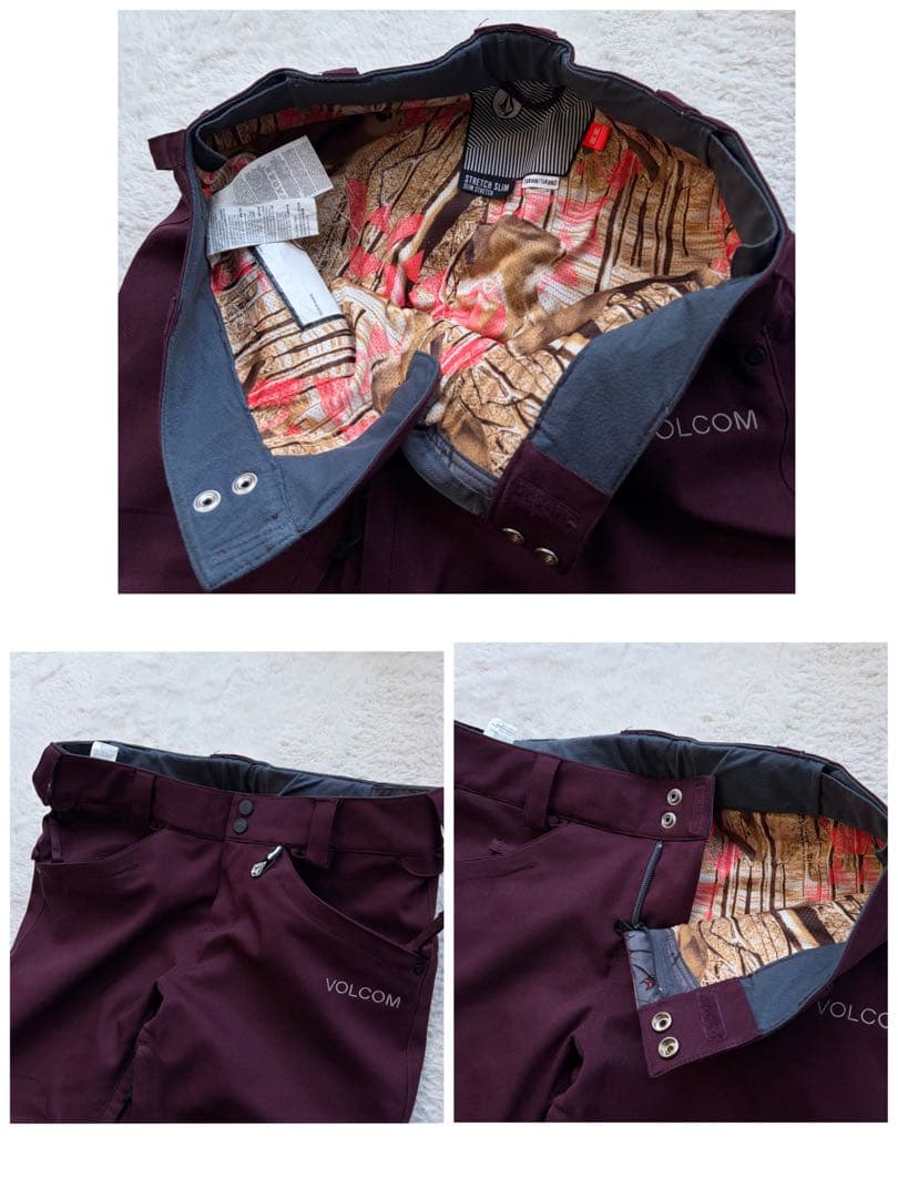 【美品】VOLCOM スノボ・スキーウェア セットアップ ハーフジップ 刺繍 M