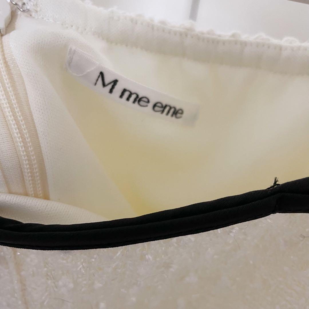 Ribbon trim tweed mini onepiece エムエメ