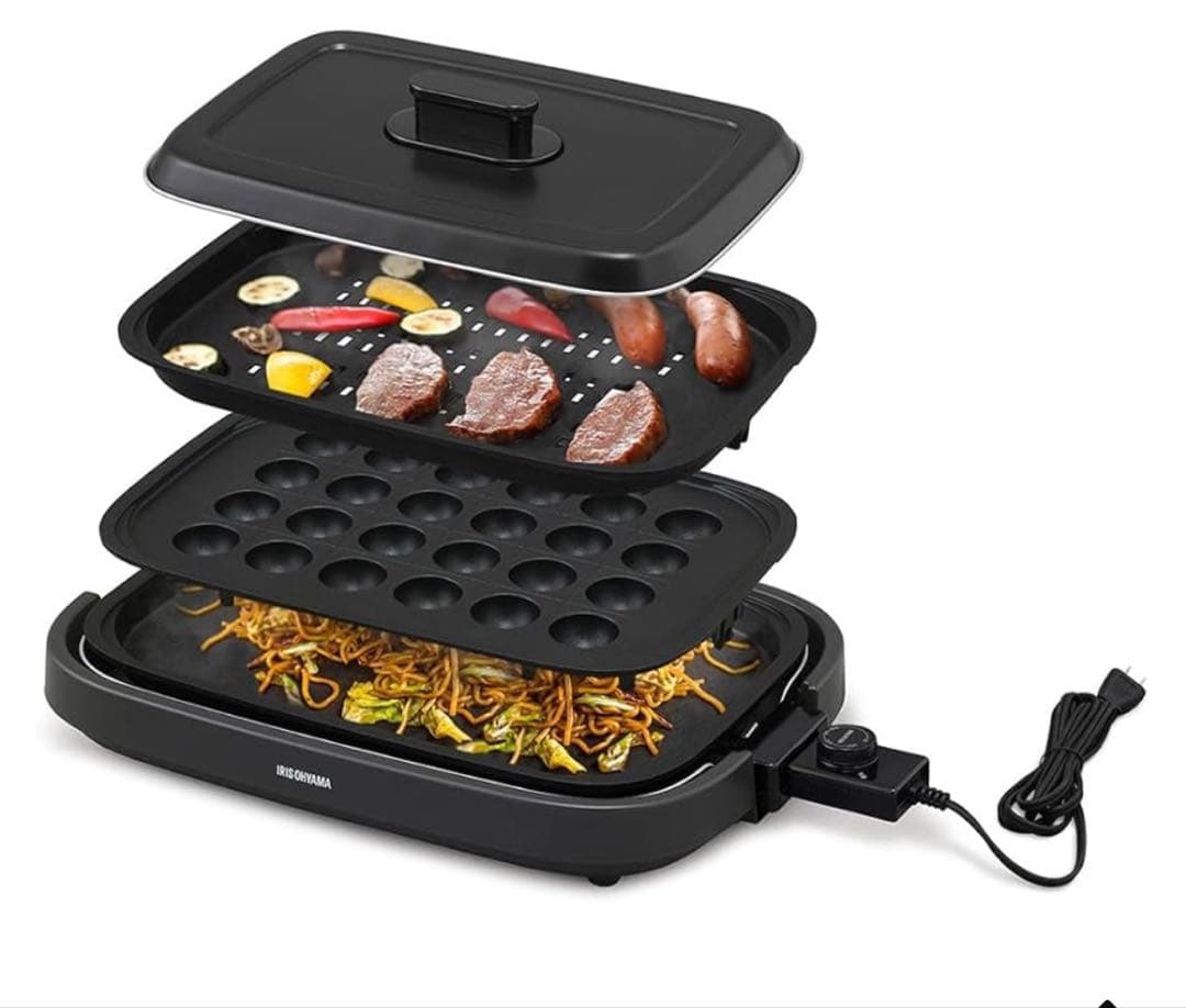 IRIS OHYAMA ホットプレート ZIHA-A30-HA ASH