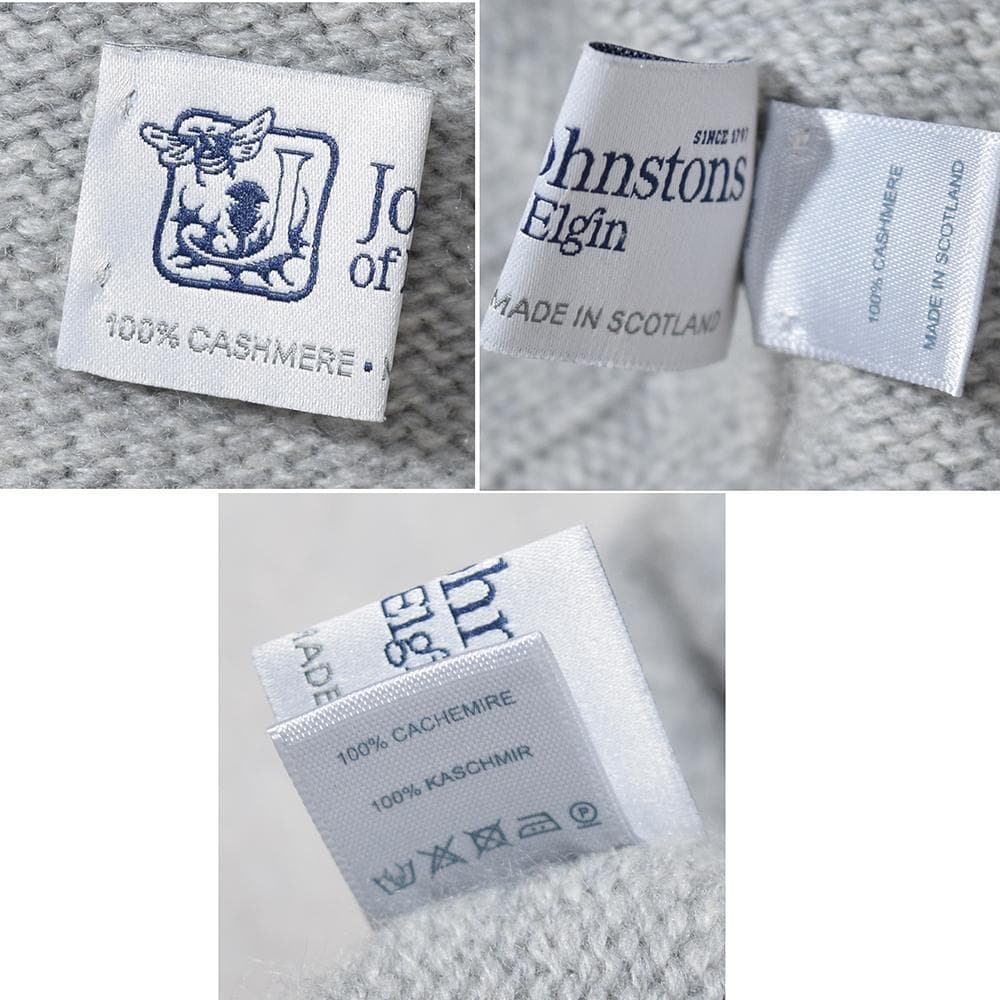 英国製 Johnstons of Elgin カシミヤ ニット帽 ボンボン付き