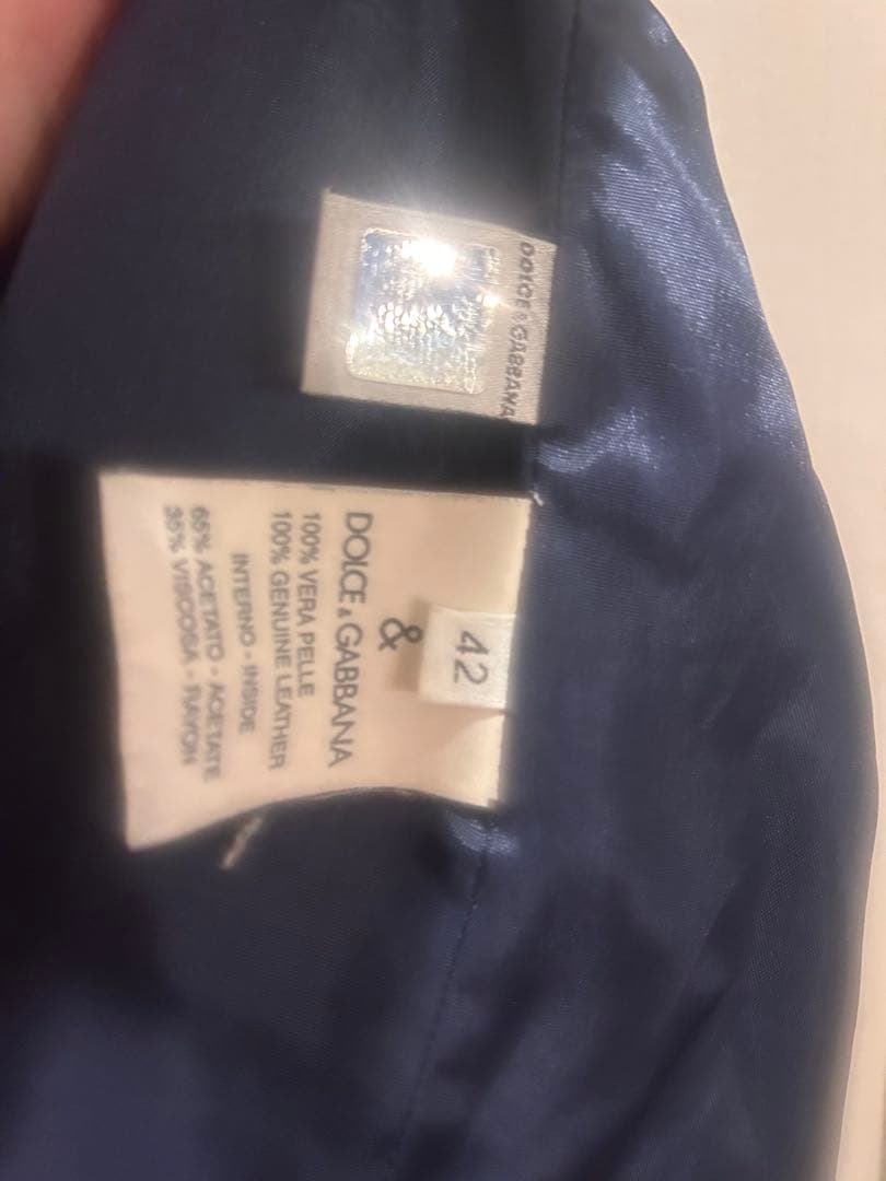 Dolce & Gabbana ネイビー シングルライダースジャケット　限定品