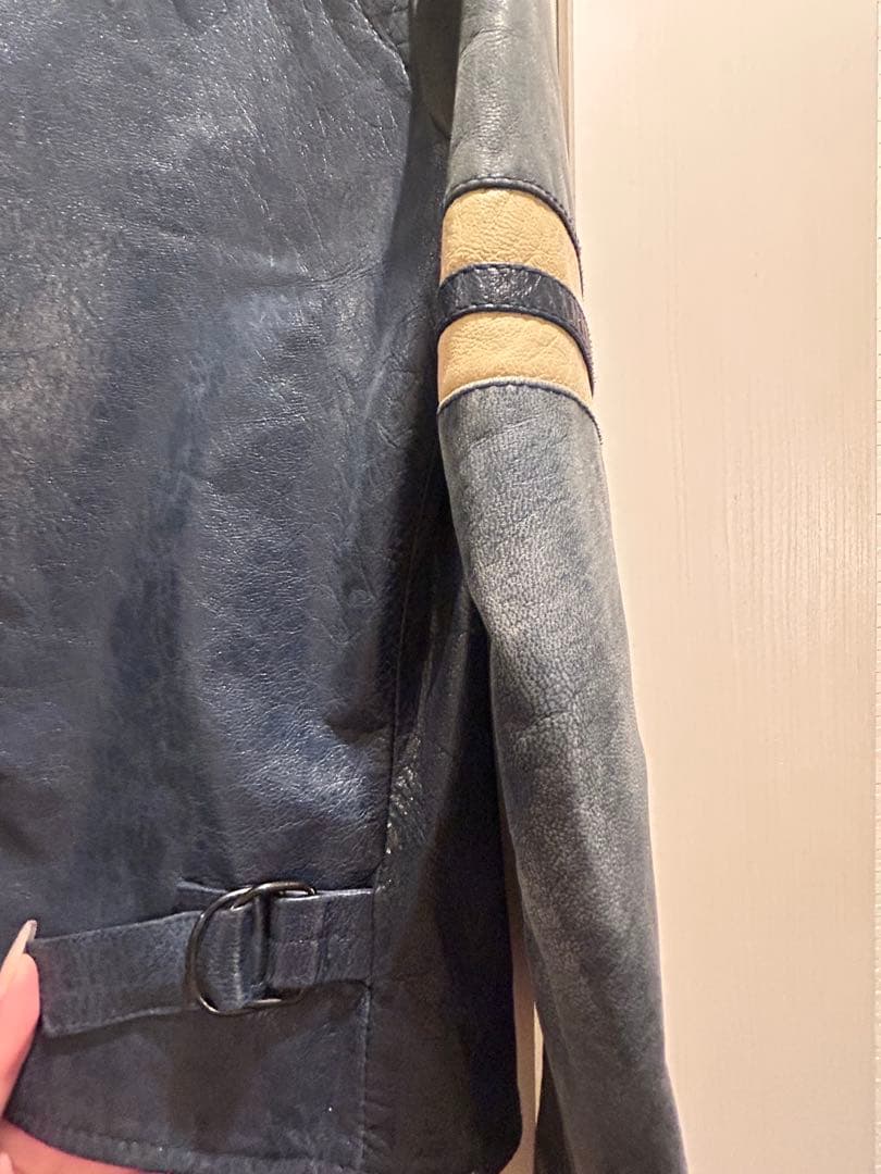 Dolce & Gabbana ネイビー シングルライダースジャケット　限定品