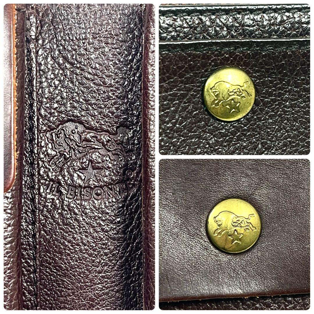 イルビゾンテ　ショルダーバッグ　極上　ロゴ型押し　シボ革　レザー　サコッシュ