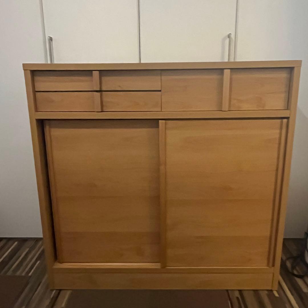 ナチュラル 木製 キッチンカウンター 幅90cm 日本製