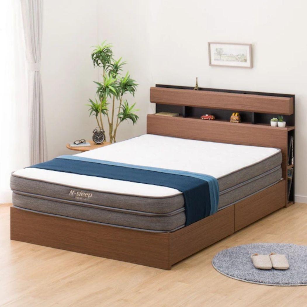 【引取り】ニトリ ダブルベッドフレーム 引き出し収納付き