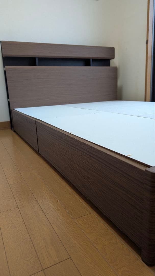 【引取り】ニトリ ダブルベッドフレーム 引き出し収納付き