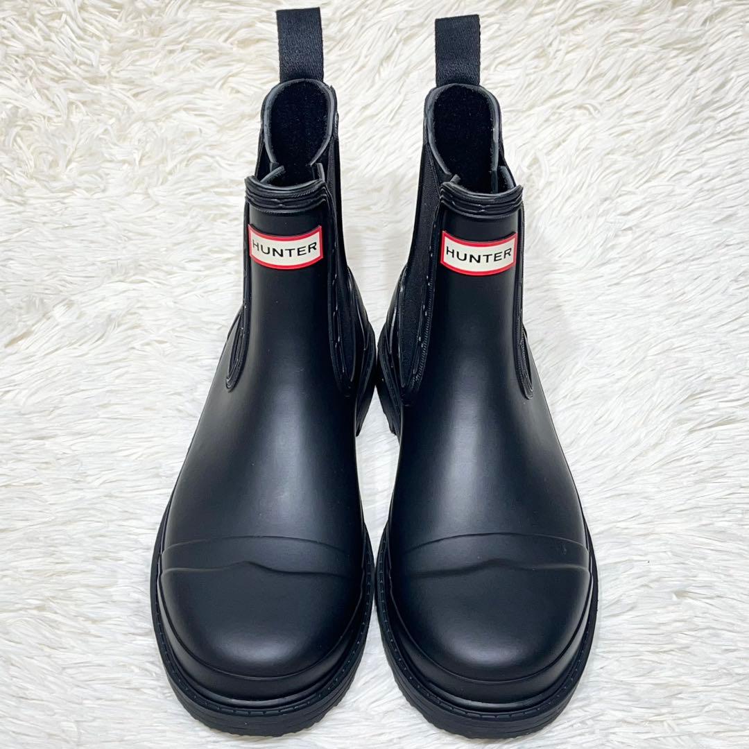 未使用級☆ハンター コマンド チェルシーブーツ 24㎝ 黒 完全防水 サイドゴア