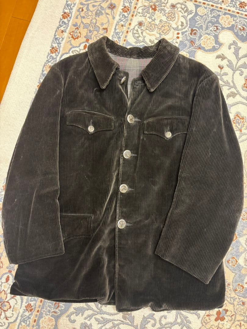 グッドコンディション 40s ハンティングジャケット 動物ボタン フランス