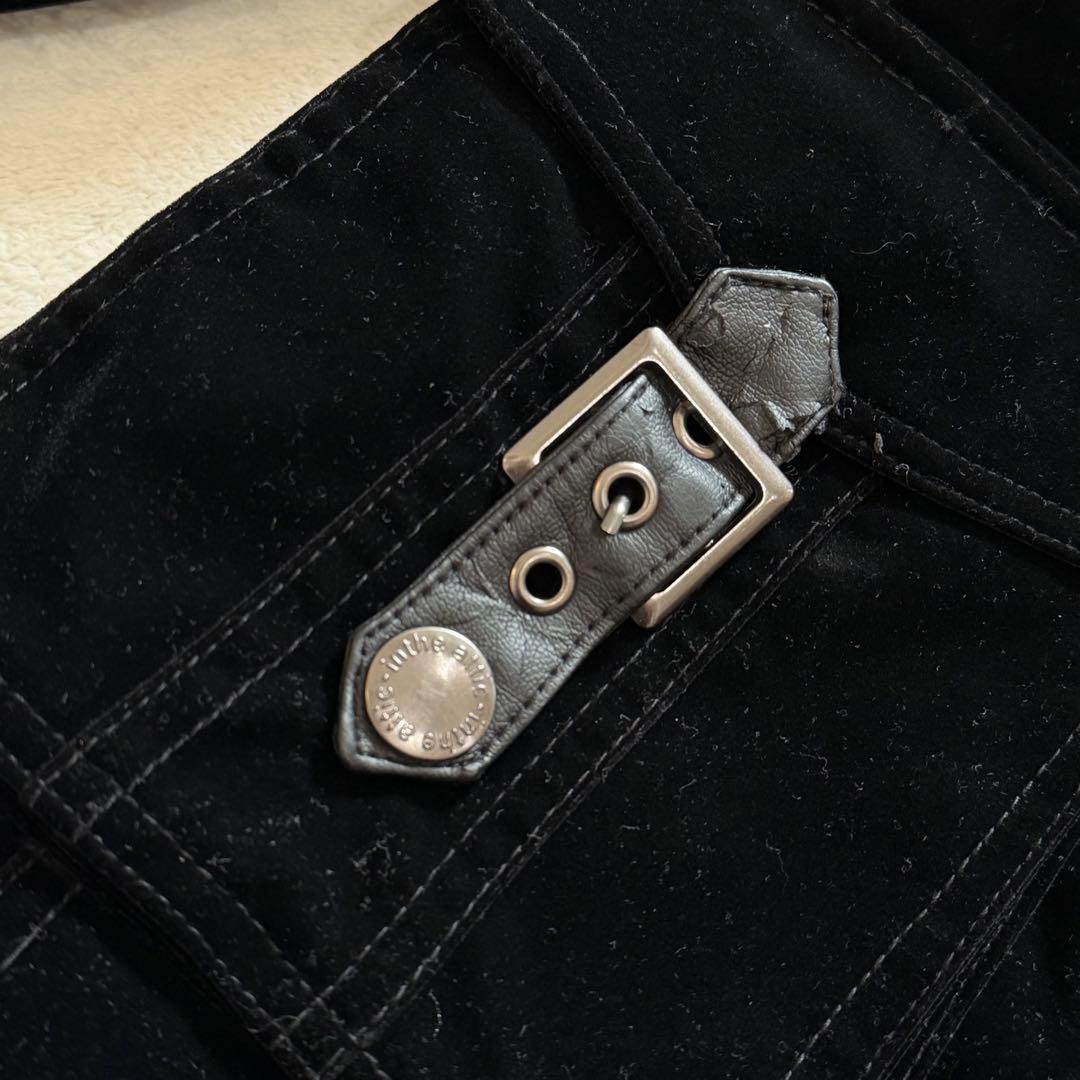 00s Y2K ファイヤーマンジャケット　ベロア　黒　ファー　お兄系　タグ付　M