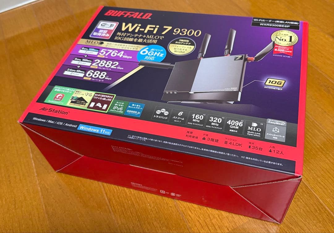 BUFFALO Wi-Fi7 WXR9300BE6P Wi-Fiルーター