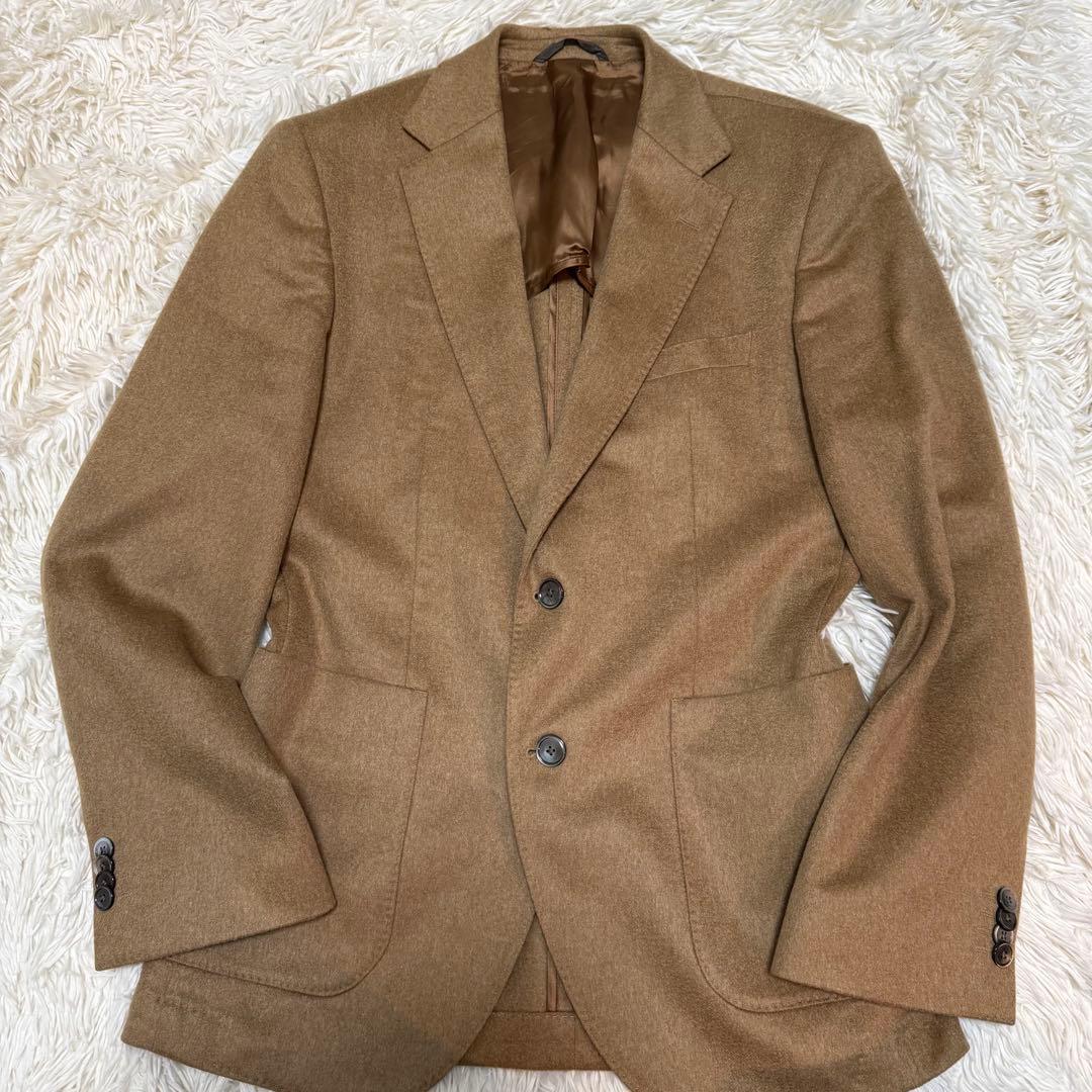 ヒューゴボス カシミヤ100% テーラードジャケット　キャメル　コロンボ社