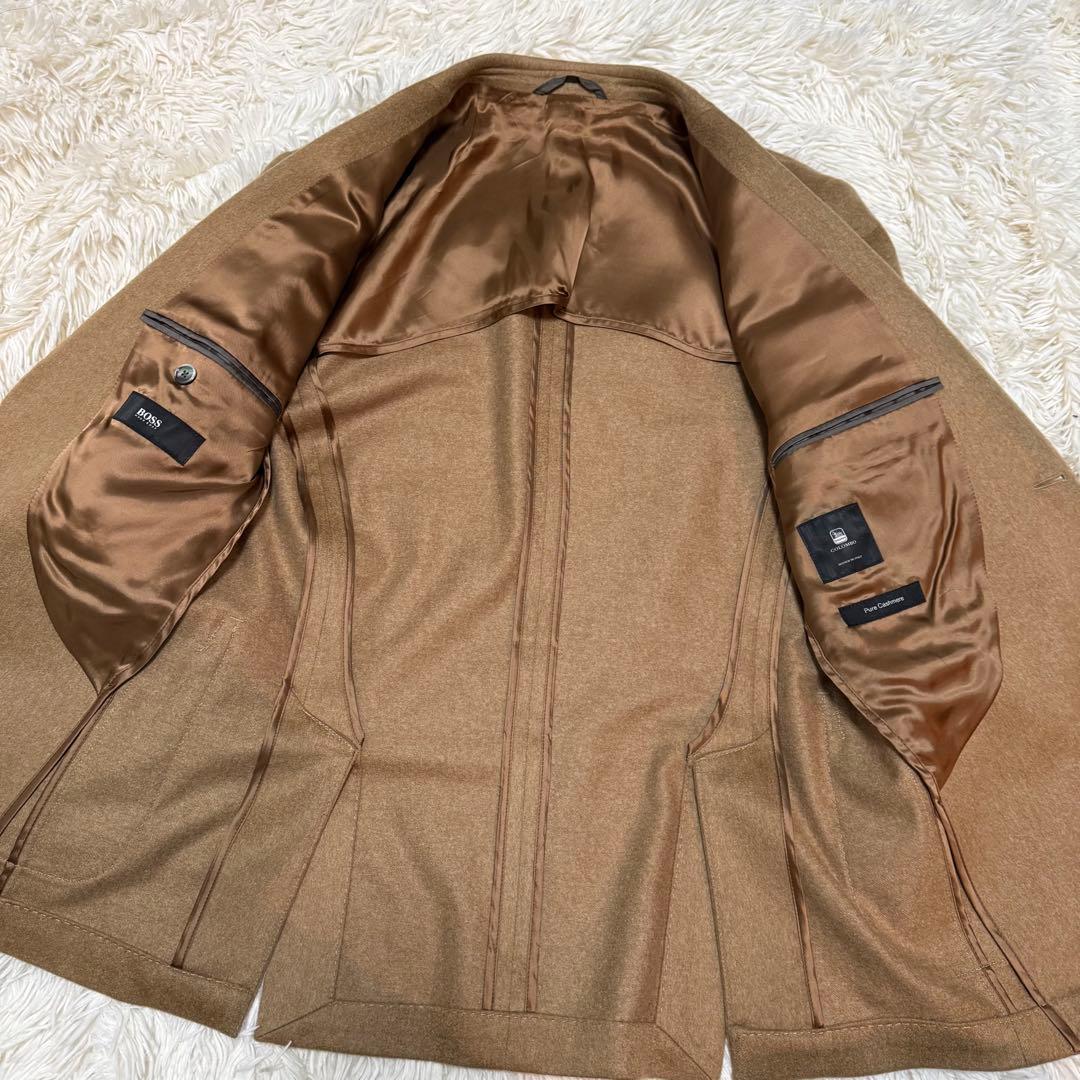 ヒューゴボス カシミヤ100% テーラードジャケット　キャメル　コロンボ社