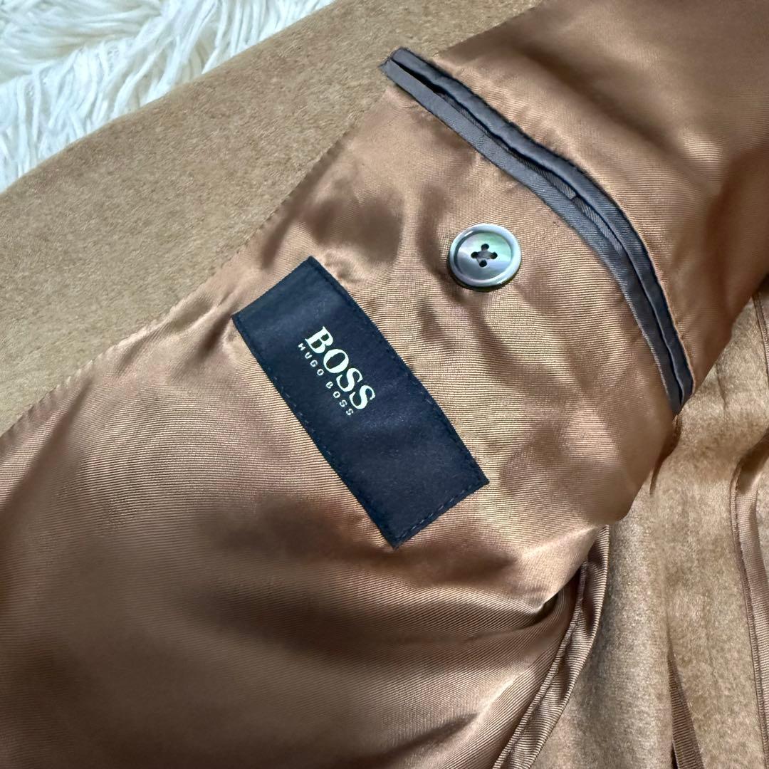 ヒューゴボス カシミヤ100% テーラードジャケット　キャメル　コロンボ社