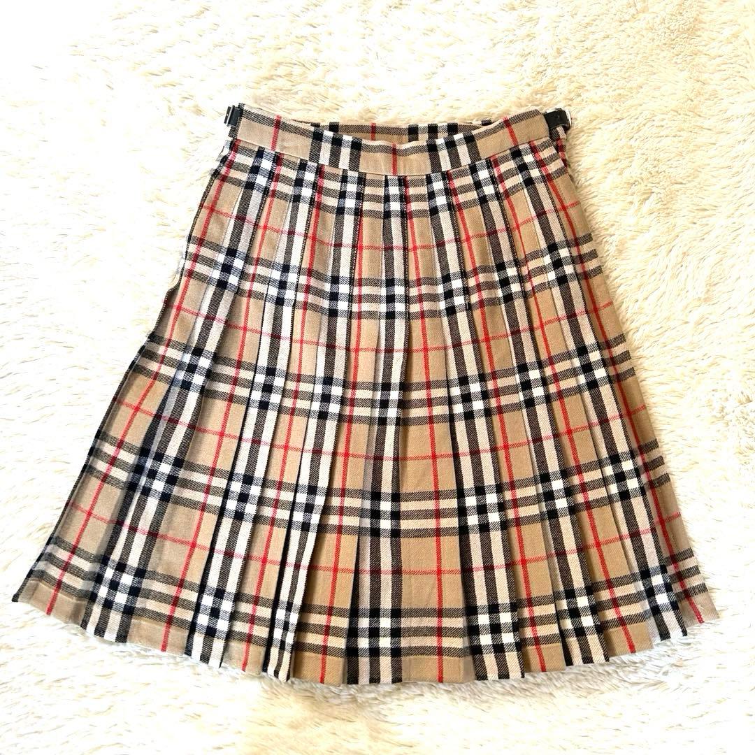 BURBERRY ラップスカート プリーツ ノバチェック ベルト ベージュ 4