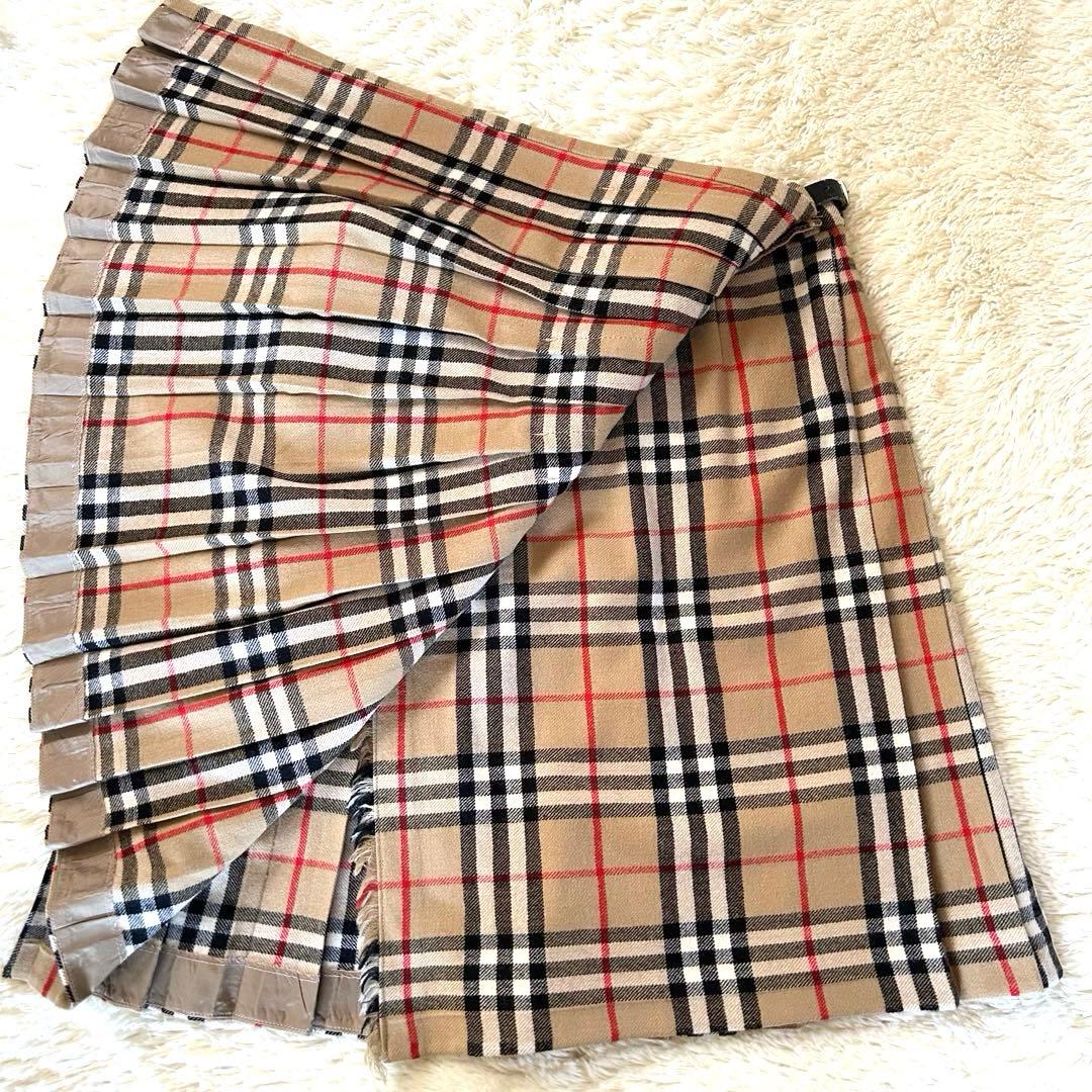 BURBERRY ラップスカート プリーツ ノバチェック ベルト ベージュ 4