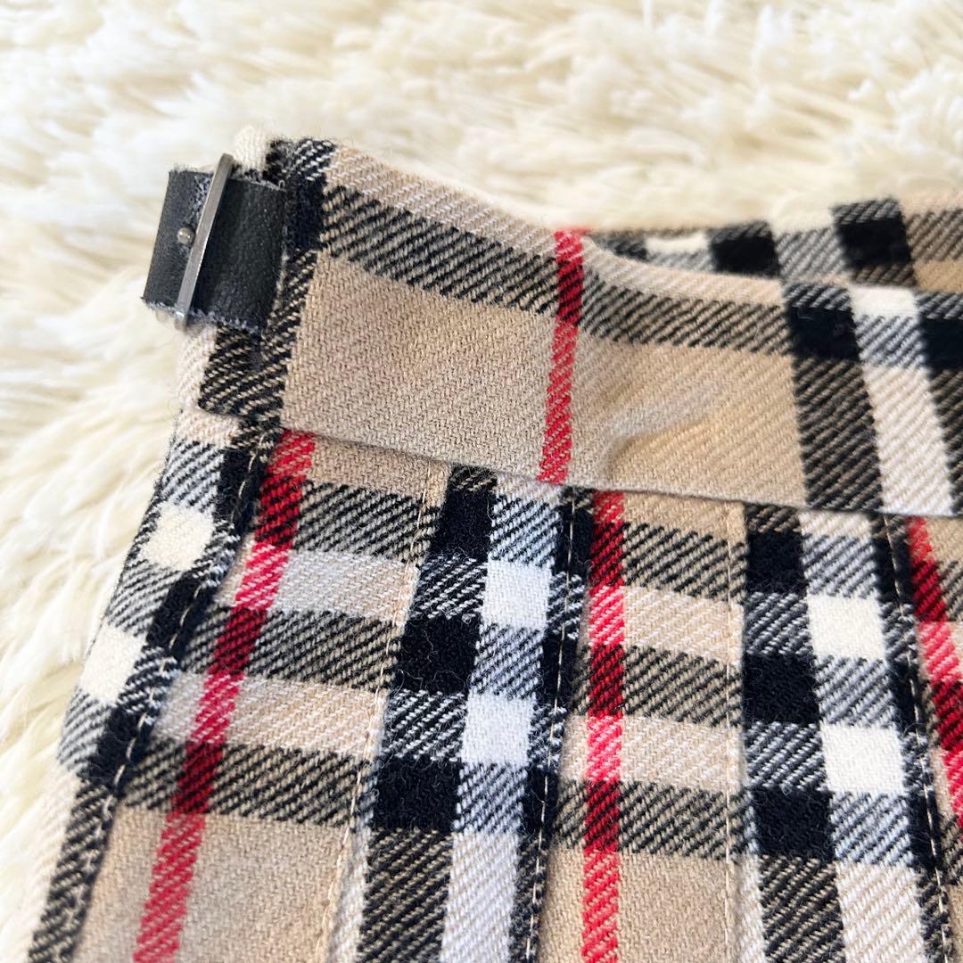BURBERRY ラップスカート プリーツ ノバチェック ベルト ベージュ 4