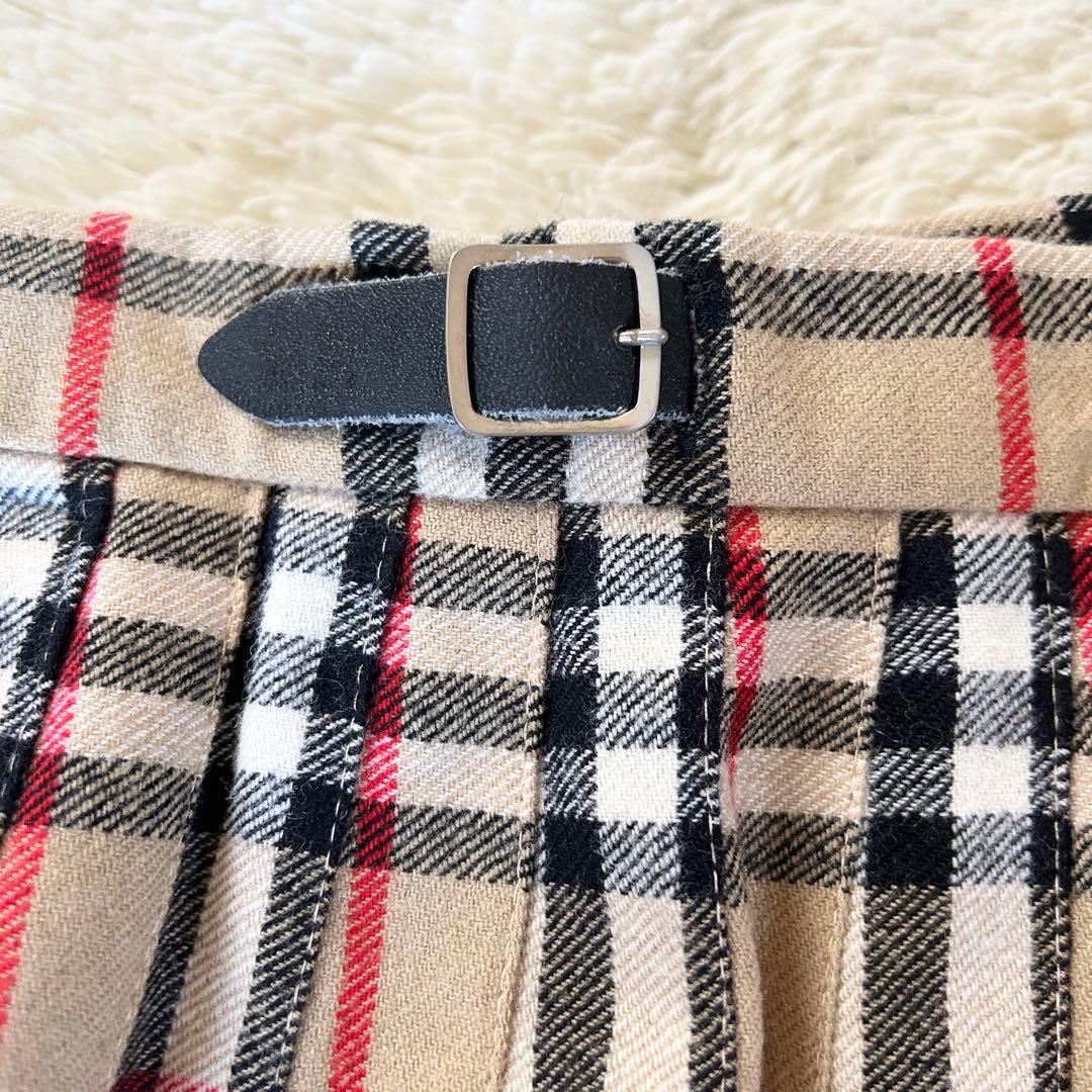 BURBERRY ラップスカート プリーツ ノバチェック ベルト ベージュ 4