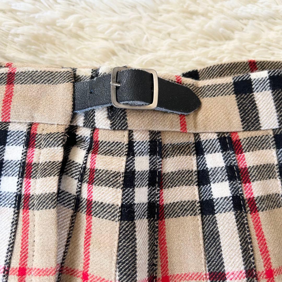 BURBERRY ラップスカート プリーツ ノバチェック ベルト ベージュ 4