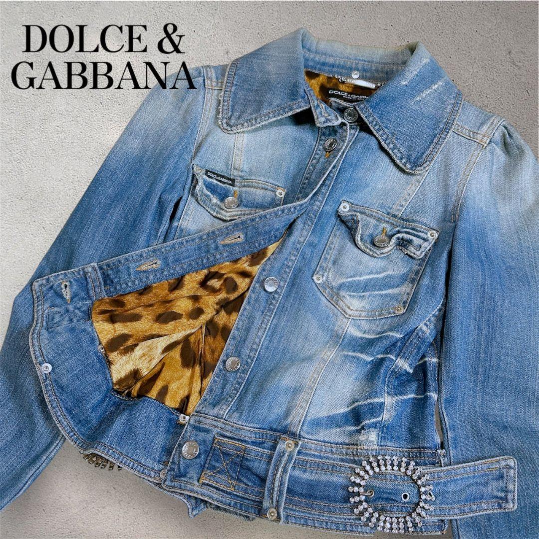 DOLCE&GABBANA デニムジャケット 38 ラインストーン アーカイブ