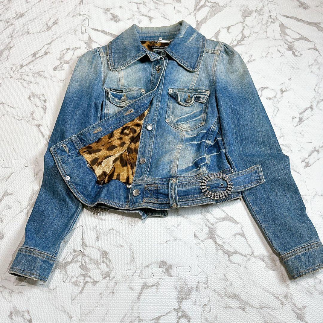 DOLCE&GABBANA デニムジャケット 38 ラインストーン アーカイブ