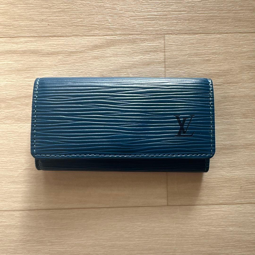 Louis Vuitton エピレザー キーケース 青　ブルー　メンズ