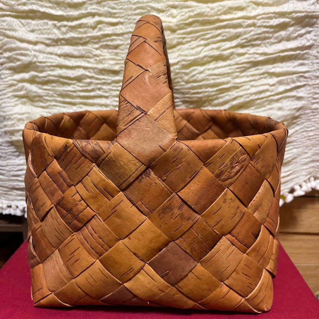 Galina ガリーナさんの白樺かご　ラウンド　フィンランド