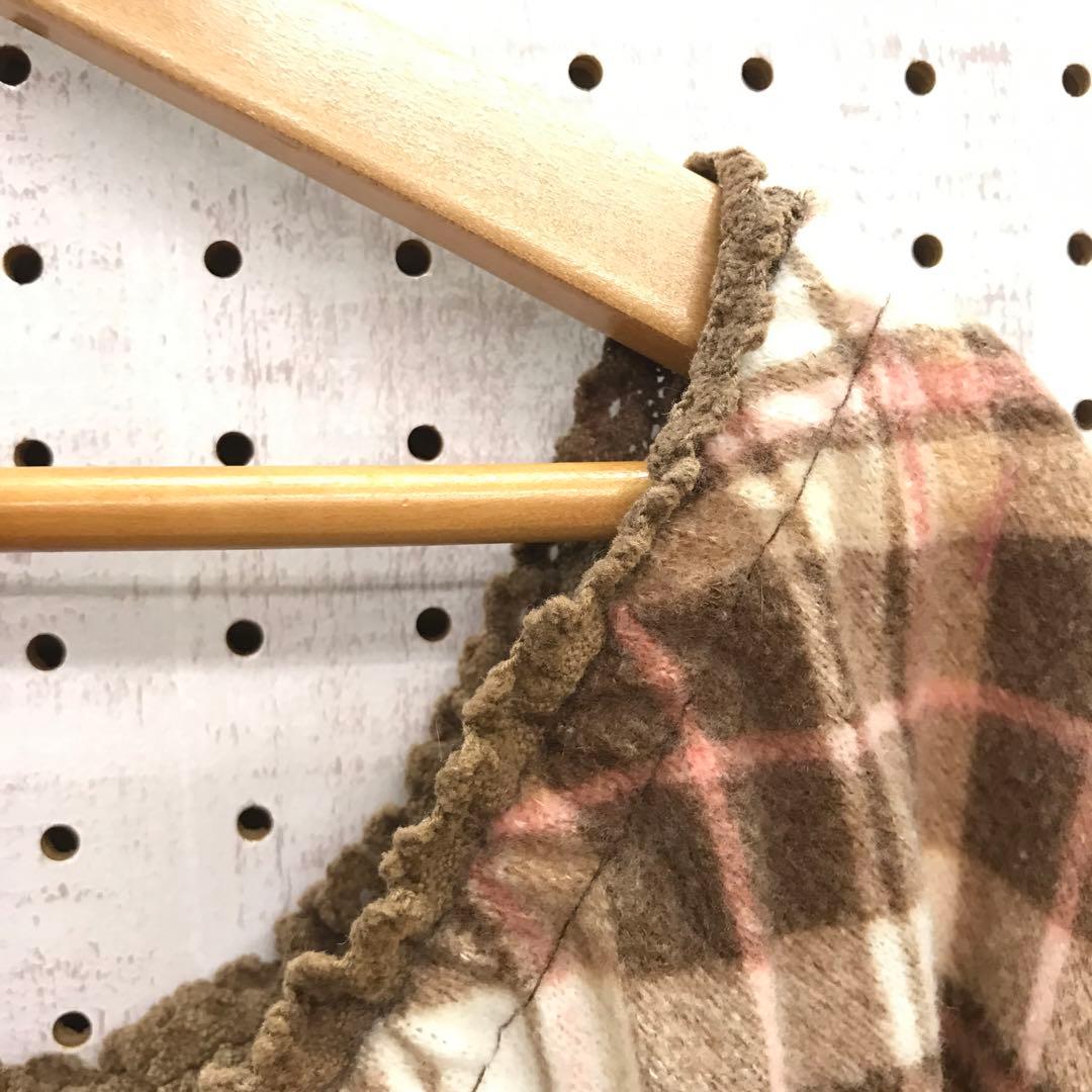 姫ギャル 古着 LIZLISA チェック オフショルダーチュニックワンピース