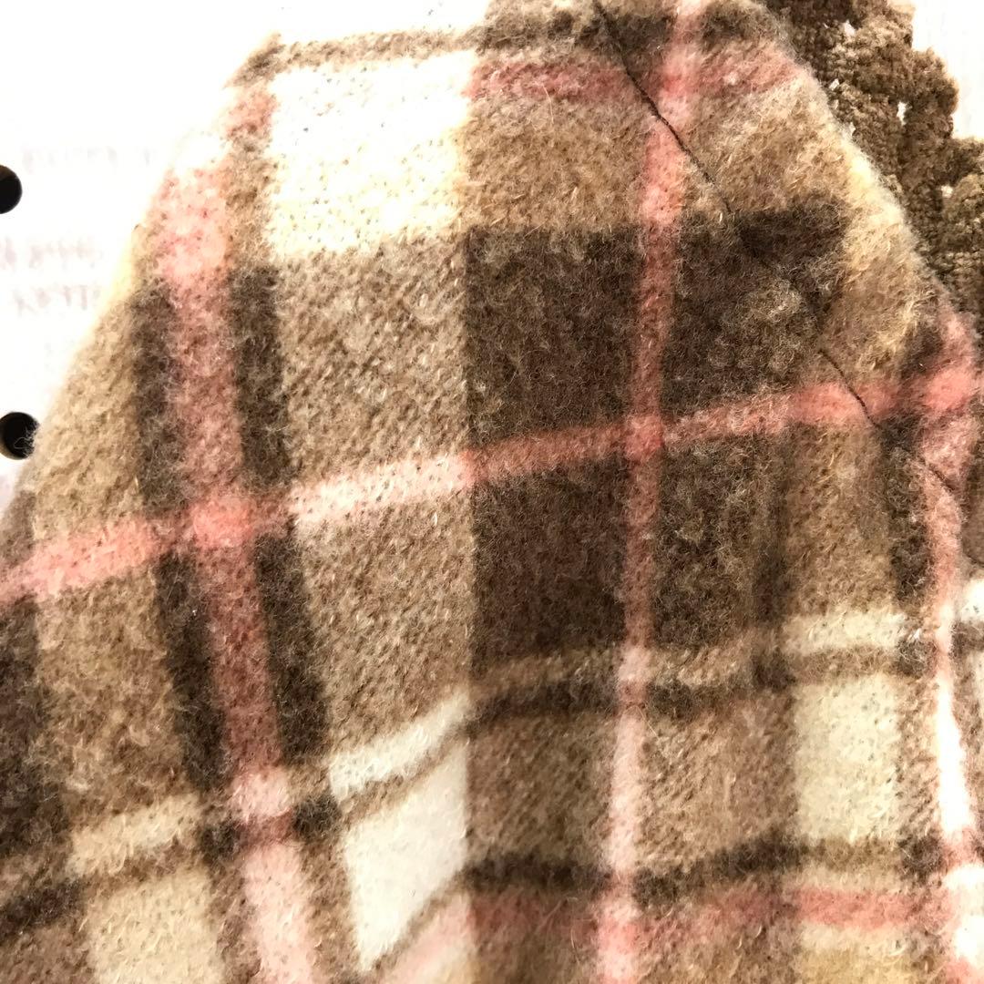 姫ギャル 古着 LIZLISA チェック オフショルダーチュニックワンピース