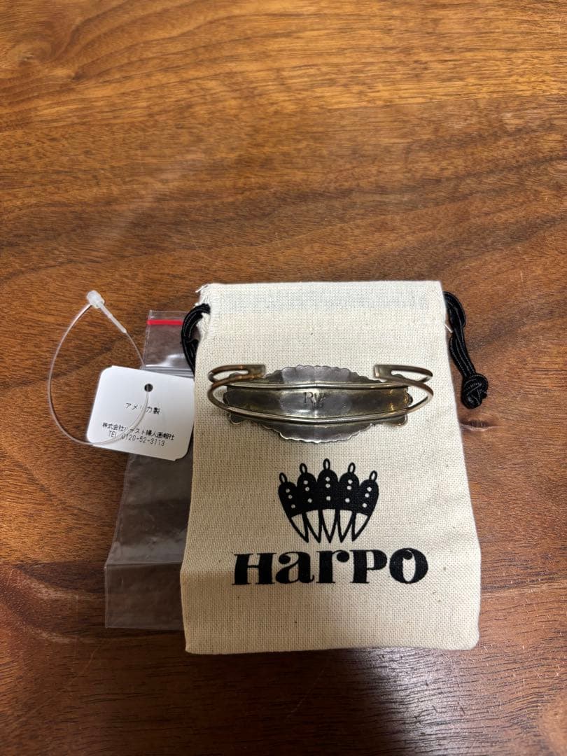 Harpo ターコイズ　ワイドフラワーバングル　インディアンジュエリー