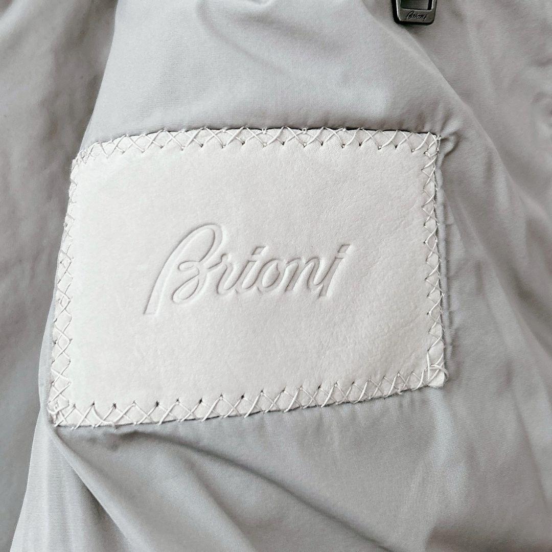 ブリオーニ Brioni ラムレザー 羊革 ダウンベスト ジャケット グレー48