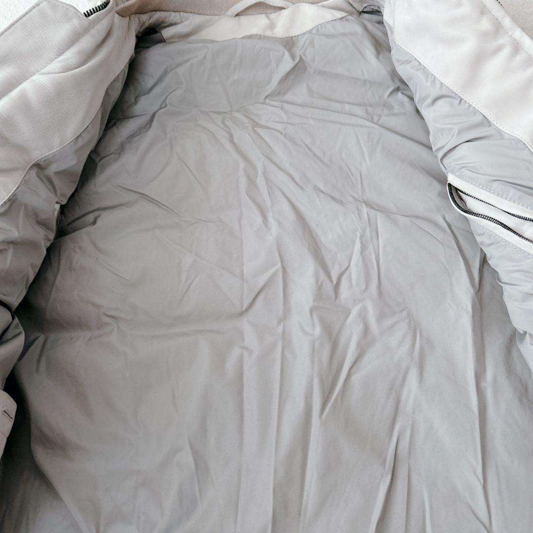 ブリオーニ Brioni ラムレザー 羊革 ダウンベスト ジャケット グレー48