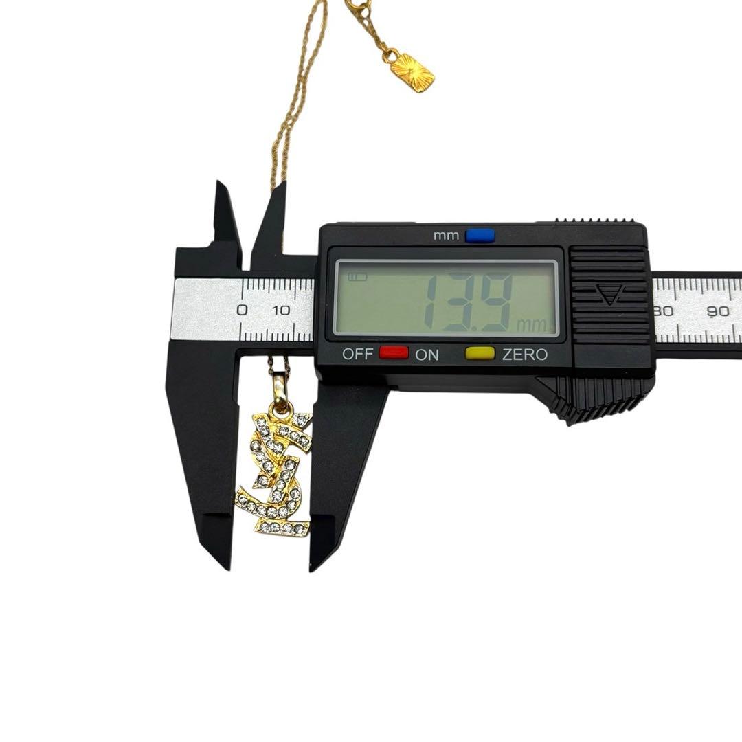 美品◎ イヴサンローラン YSL ビジュー ストーン ネックレス ペンダント