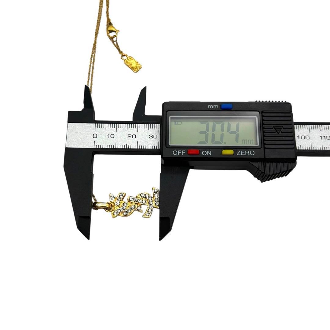 美品◎ イヴサンローラン YSL ビジュー ストーン ネックレス ペンダント