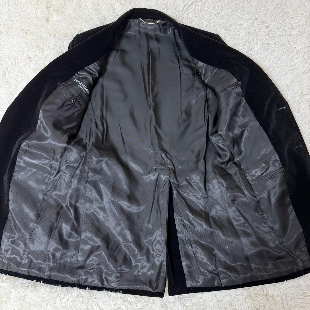 DOLCE&GABBANA ドルガバ テーラードジャケット ベロア ストライプ