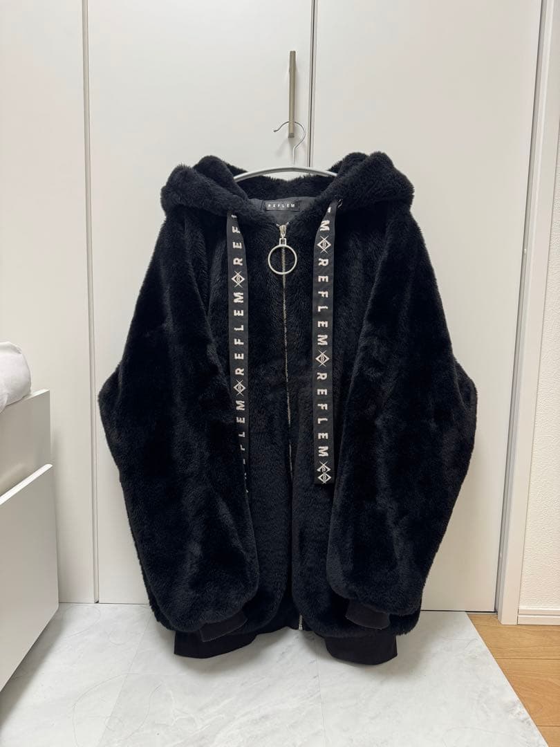 REFLEM レフレム うさ耳BIGファーパーカー ファーコート ブラック 黒