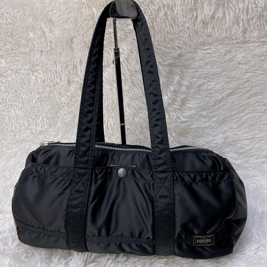 【美品】PORTER ダッフルバッグ Lボストン 筒型 タンカー 黒 吉田カバン