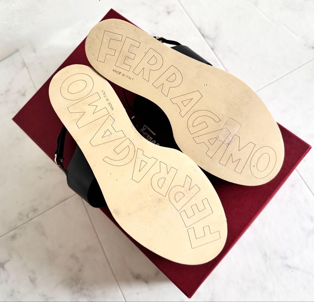 美品 フェラガモ　ウェッジ サンダル ヴェラリボン 8