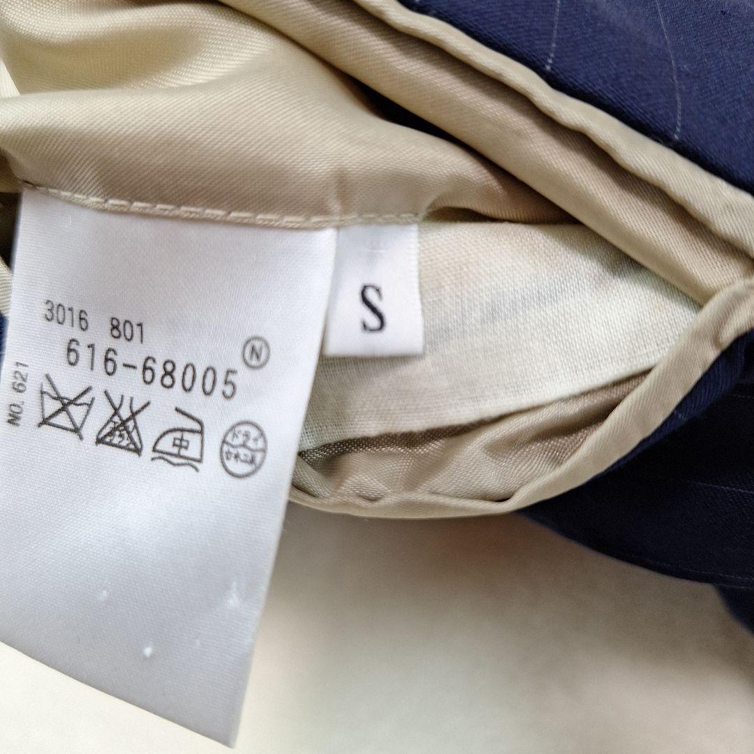 美品✨タケオキクチ　ビジネススーツセットアップ　ネイビーストライプ　S