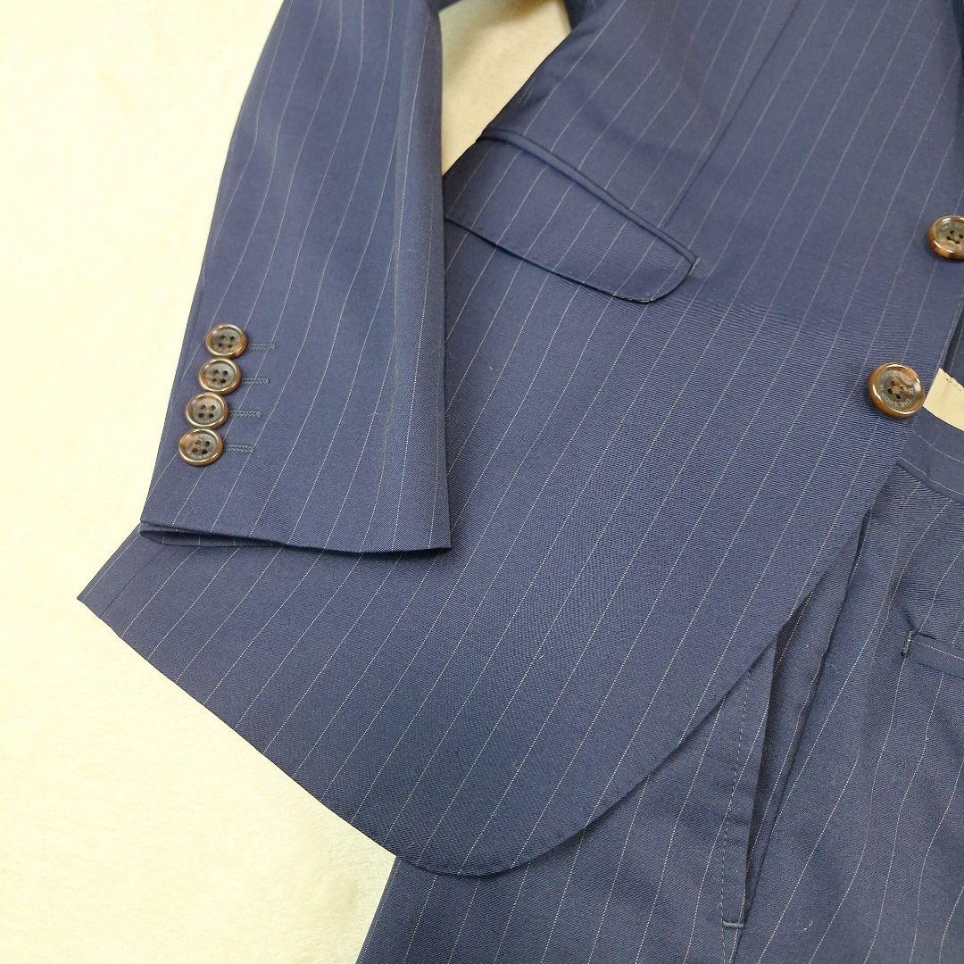 美品✨タケオキクチ　ビジネススーツセットアップ　ネイビーストライプ　S