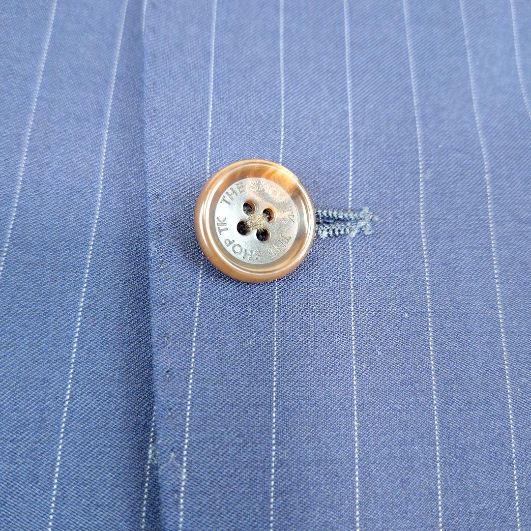 美品✨タケオキクチ　ビジネススーツセットアップ　ネイビーストライプ　S