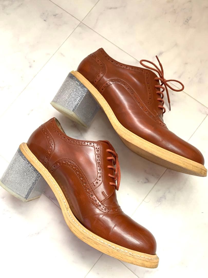 MM6 メゾンマルジェラ　クリアヒールローファー　レースアップシューズ