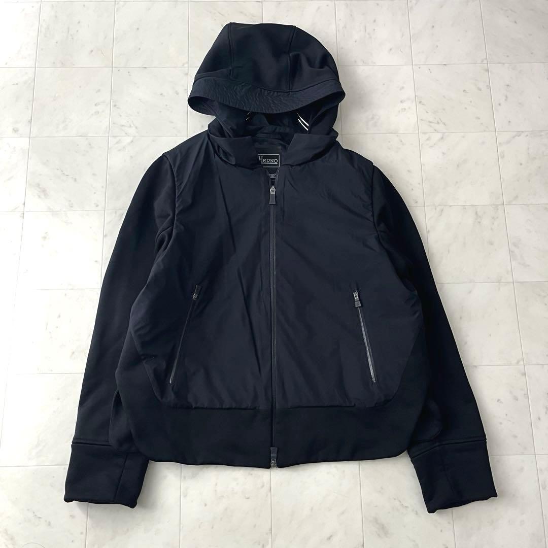 美品♡ヘルノ ラミナー ブルゾン 2way フード 大きいサイズ XL ブラック
