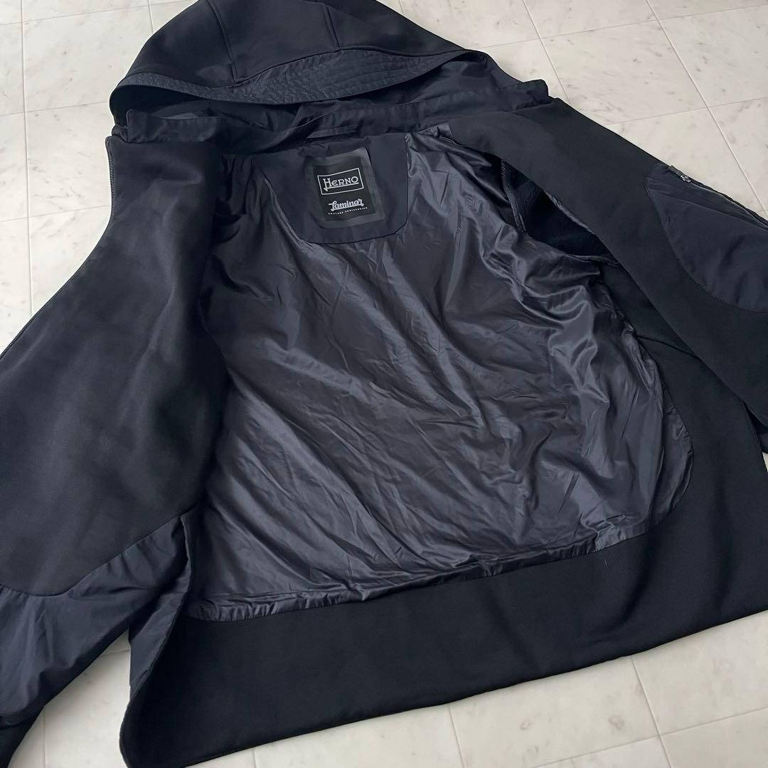 美品♡ヘルノ ラミナー ブルゾン 2way フード 大きいサイズ XL ブラック